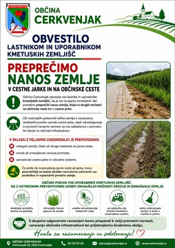 Obvestilo lastnikom kmetijskih zemljišč